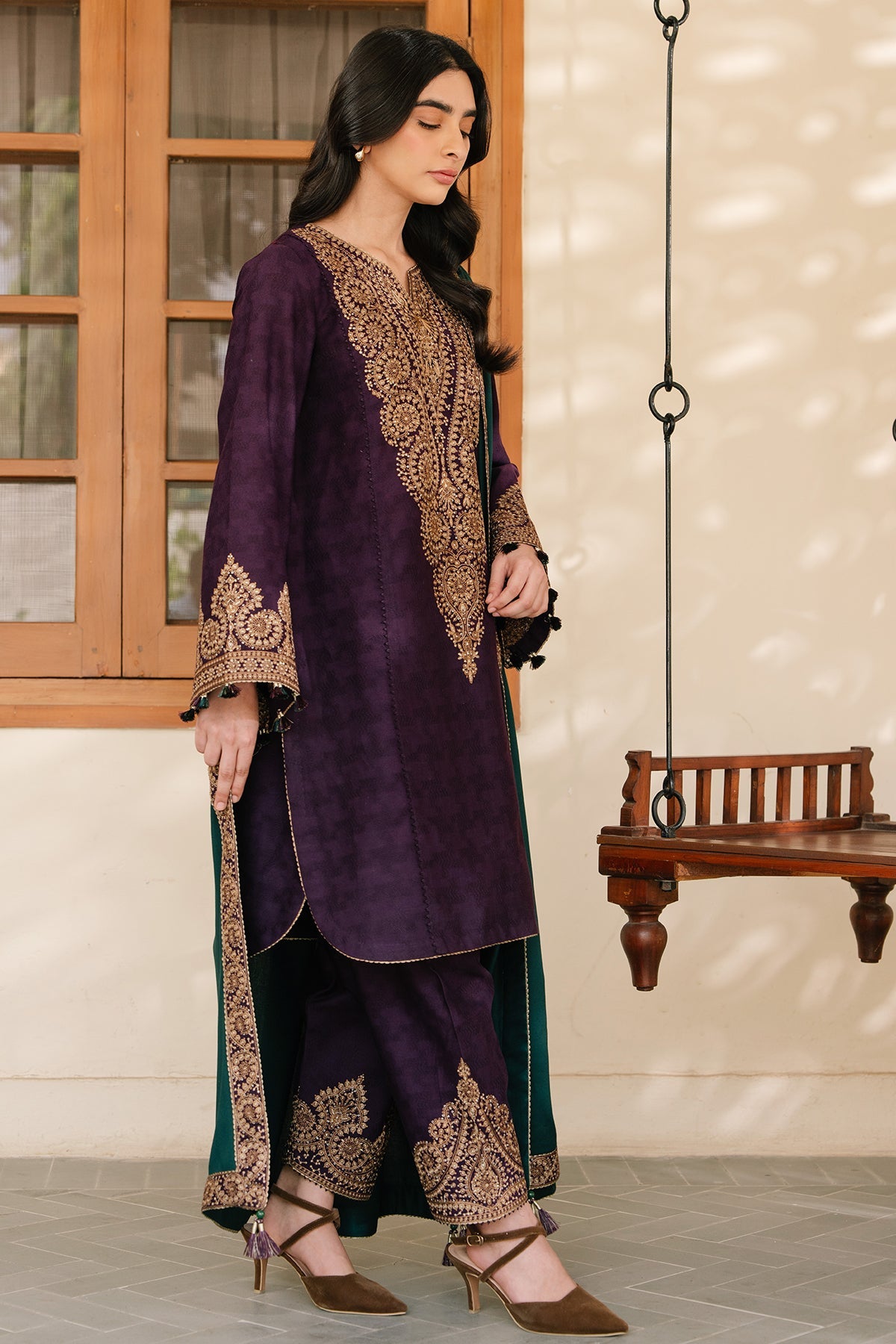 EMBROIDERED JACQUARD KHADDAR RTW - 1168