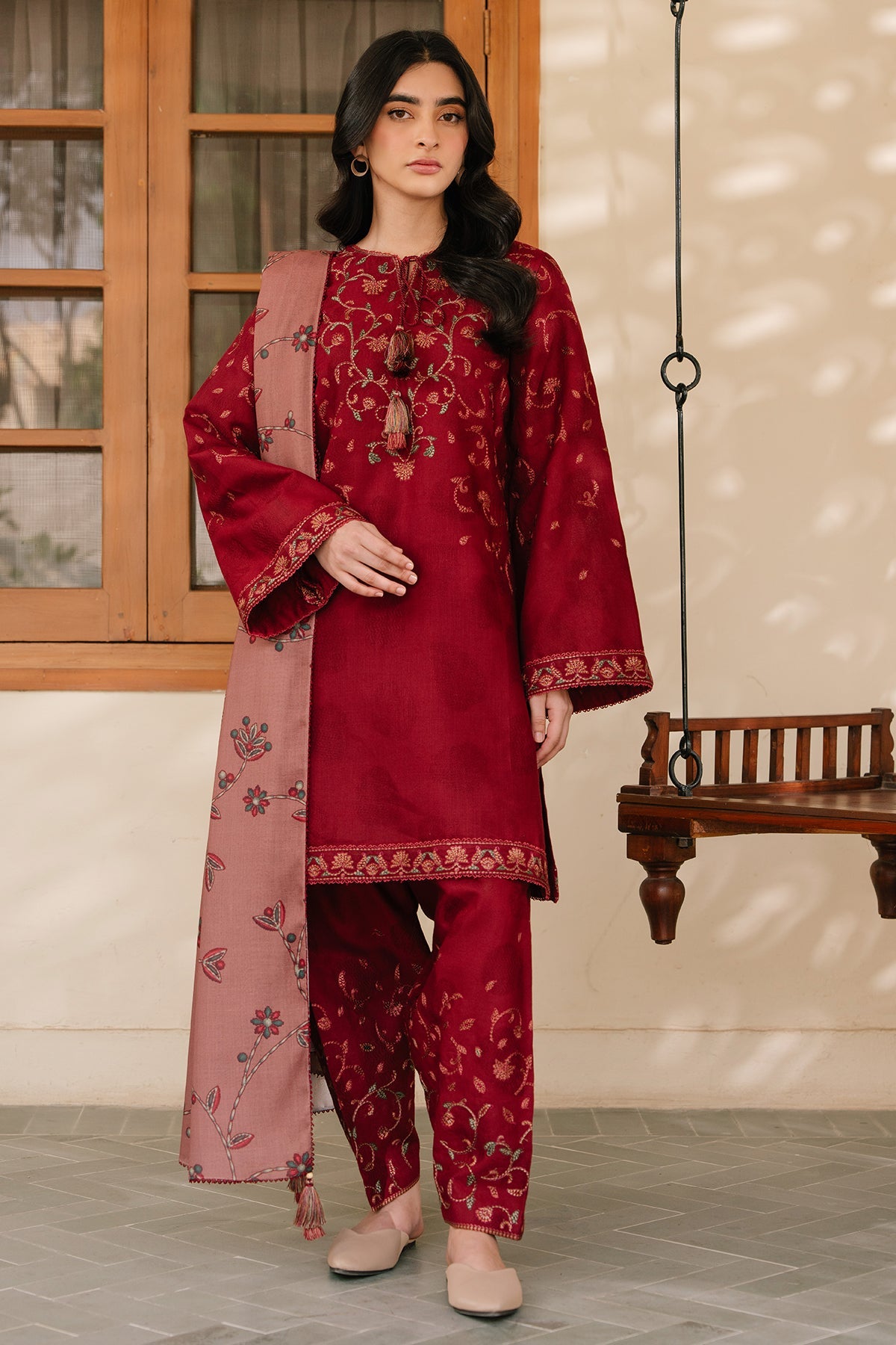 EMBROIDERED JACQUARD KHADDAR RTW - 1169