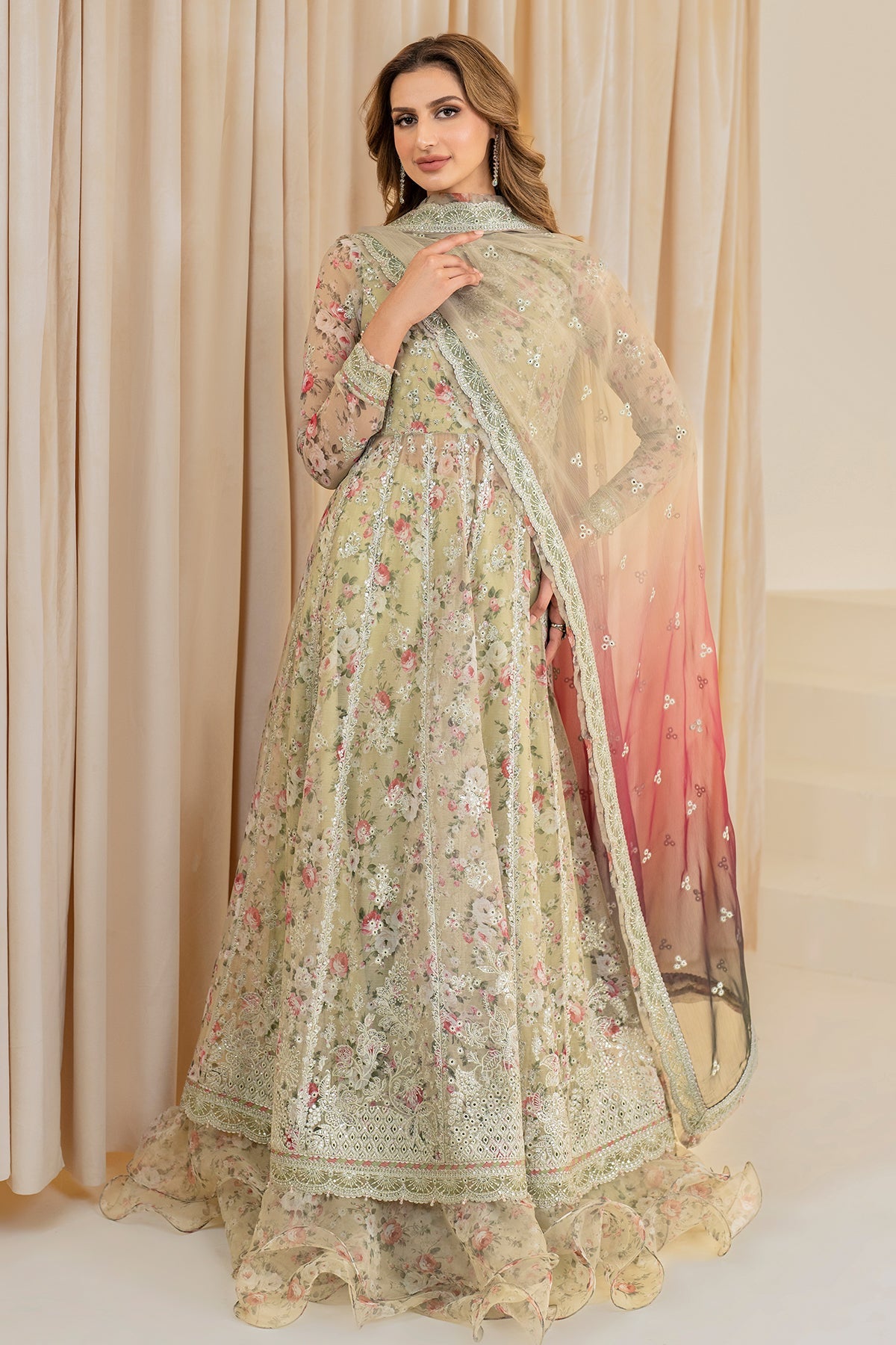 EMBROIDERED CHIFFON UC-3048