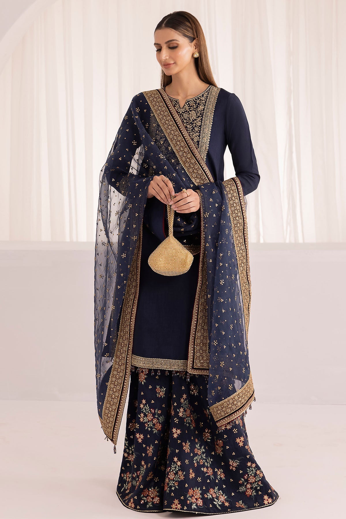 Embroidered Raw Silk UR-7008