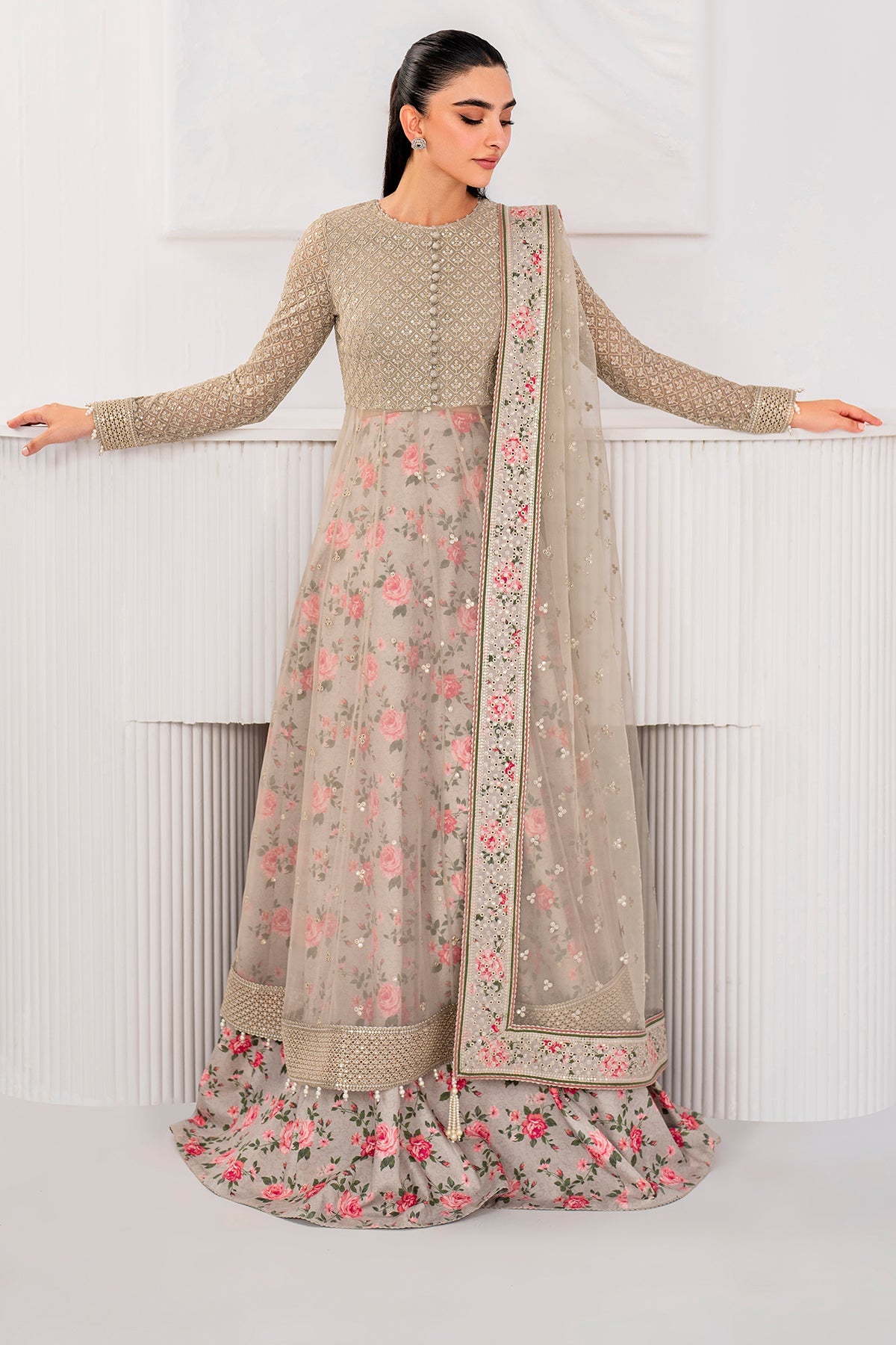 EMBROIDERED CHIFFON UC-3059