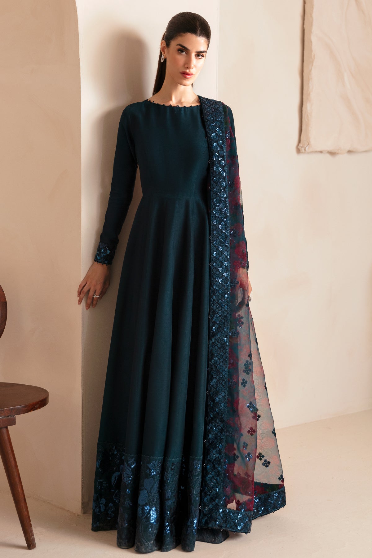 Premium Embroidered Raw Silk UR-7040