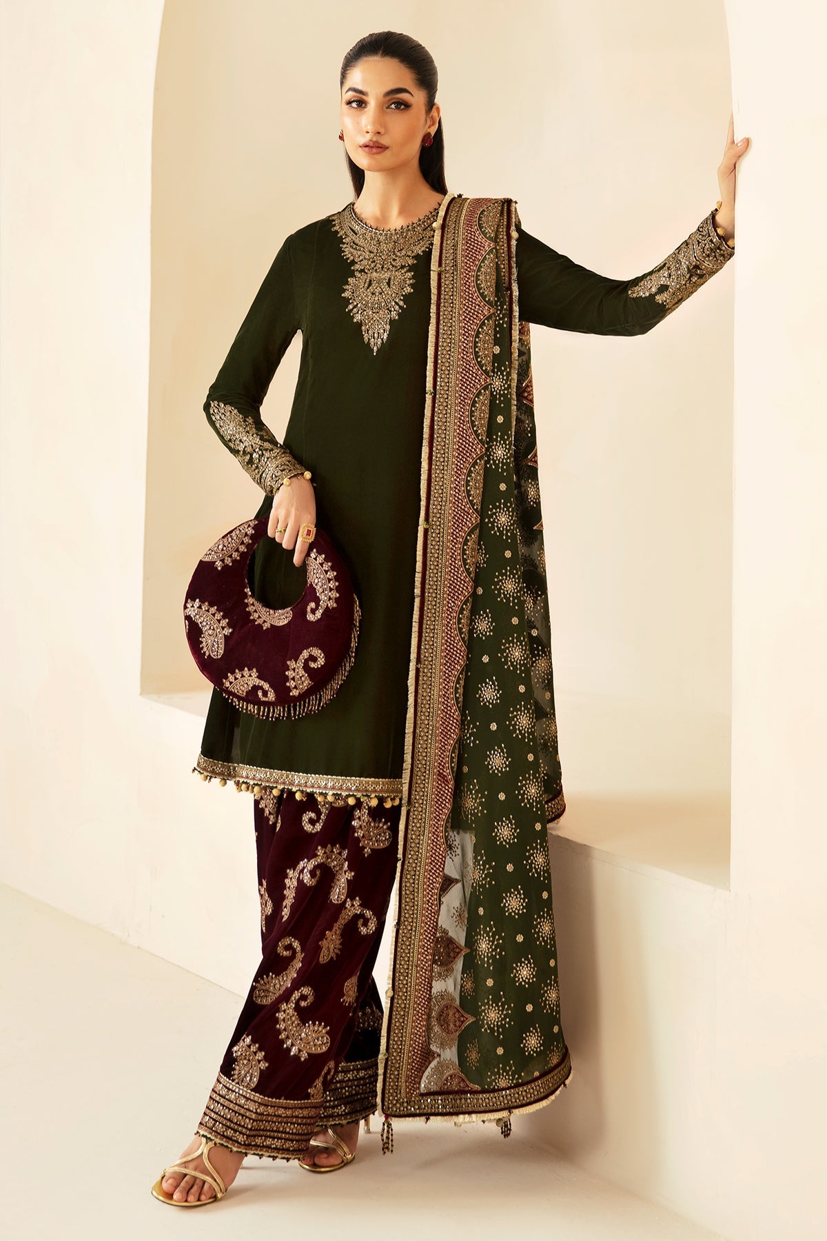 Embroidered Velvet Formal VF-2029