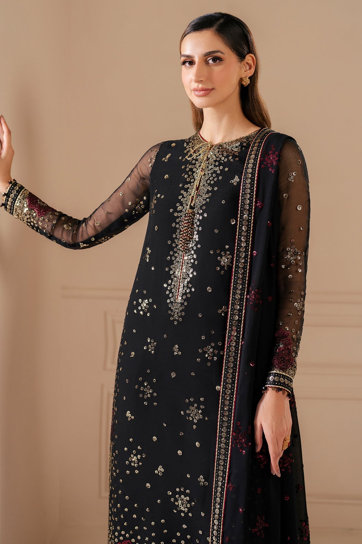 EMBROIDERED CHIFFON UC-3070