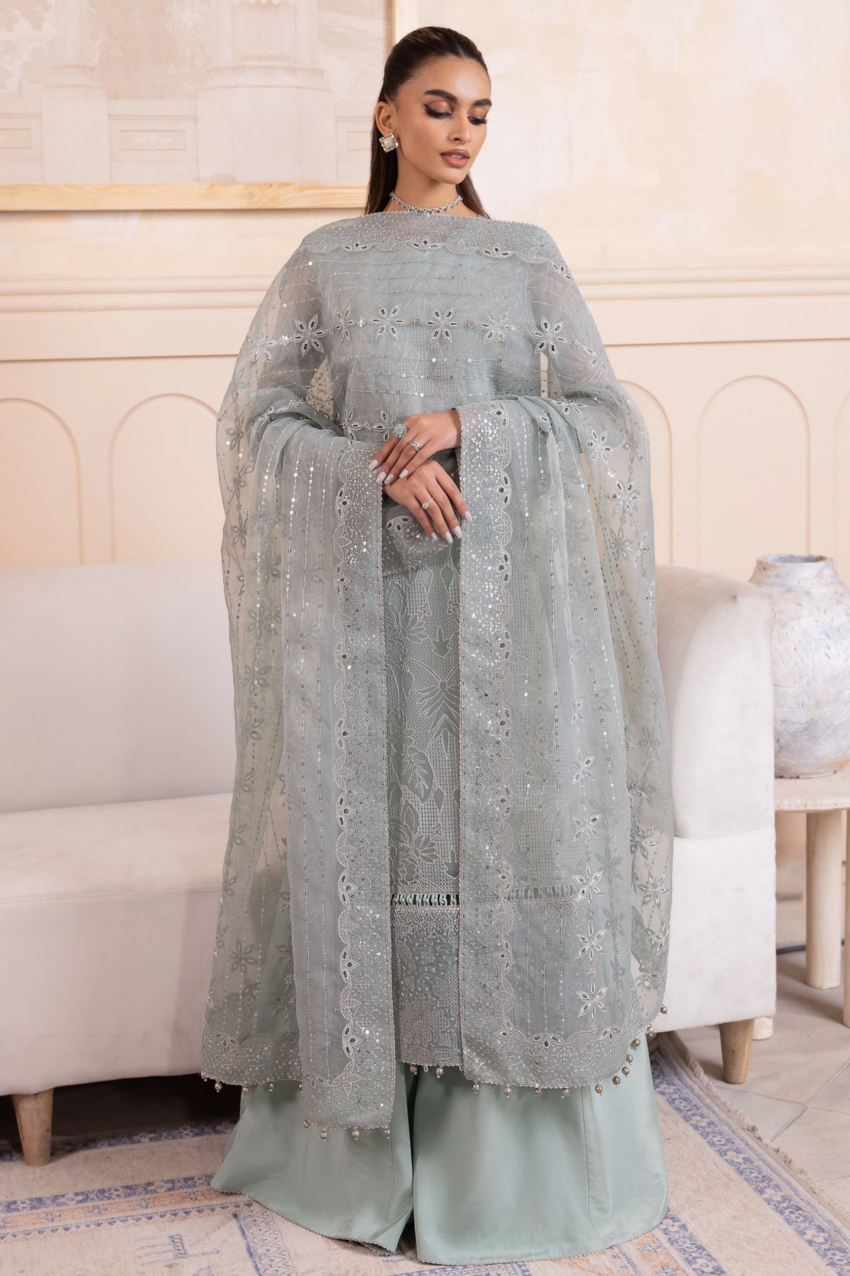 EMBROIDERED CHIFFON UC-3043