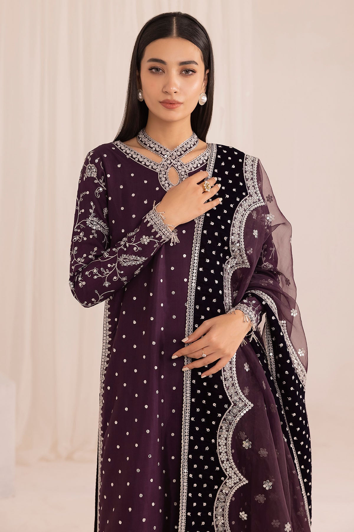 Embroidered Raw Silk UR-7011