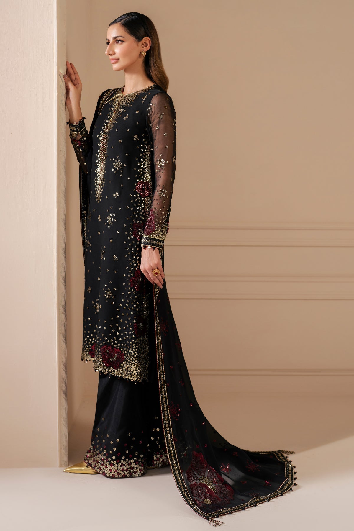 EMBROIDERED CHIFFON UC-3070