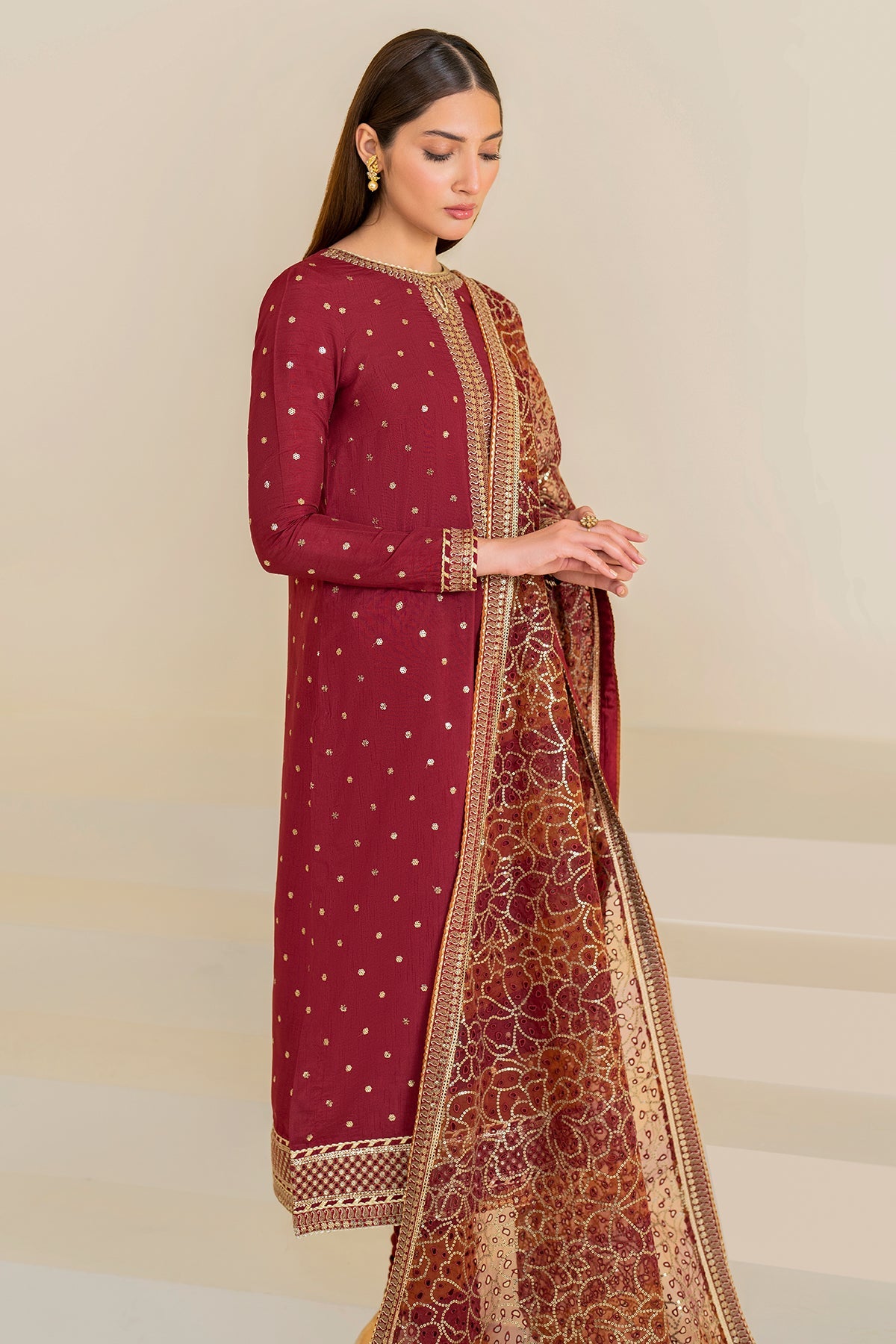 Embroidered Raw Silk UR-7017