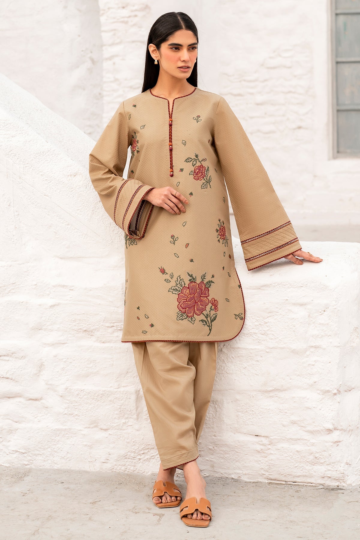 EMBROIDERED DOBBY LAWN RTW - 1174