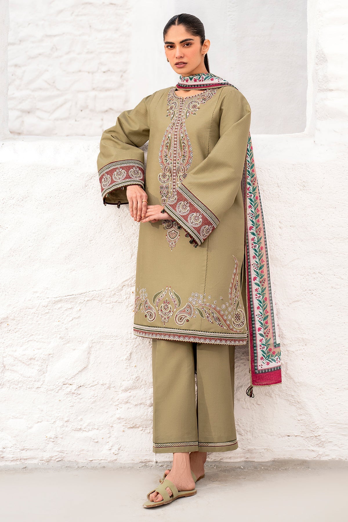 EMBROIDERED DOBBY LAWN RTW-1190