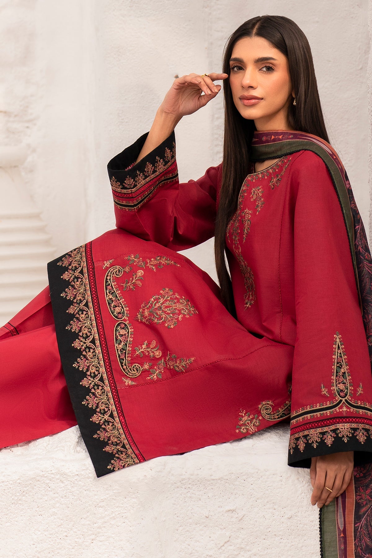 EMBROIDERED JACQUARD LAWN USE-9125