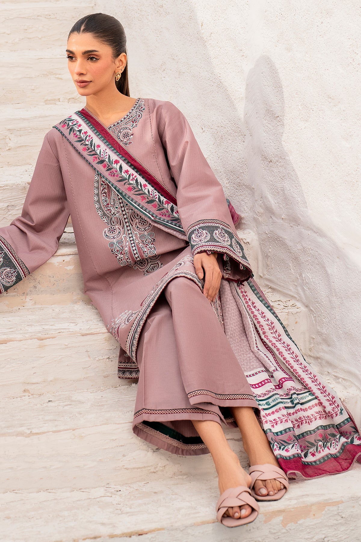 EMBROIDERED DOBBY LAWN RTW-1189