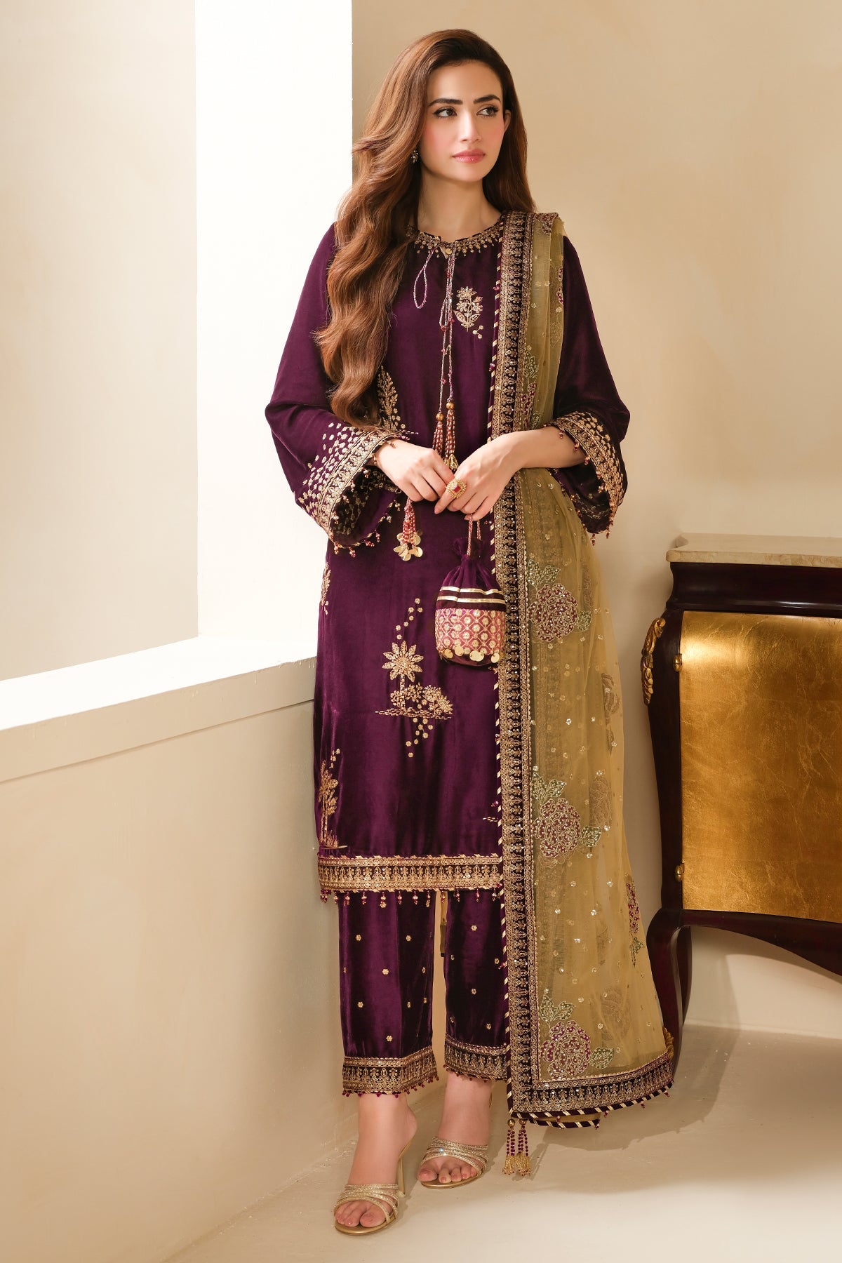 Embroidered Velvet Formal VF-2032