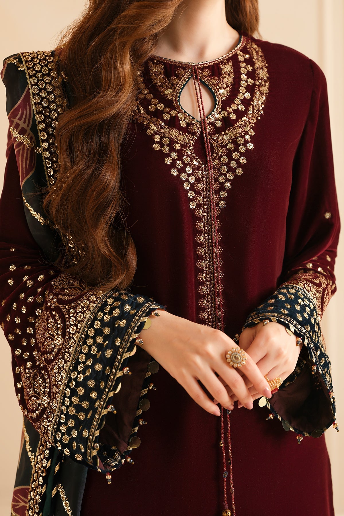 Embroidered Velvet Formal VF-2038