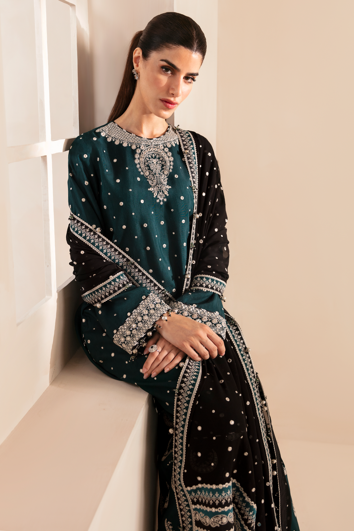 Premium Embroidered Raw Silk UR-7035