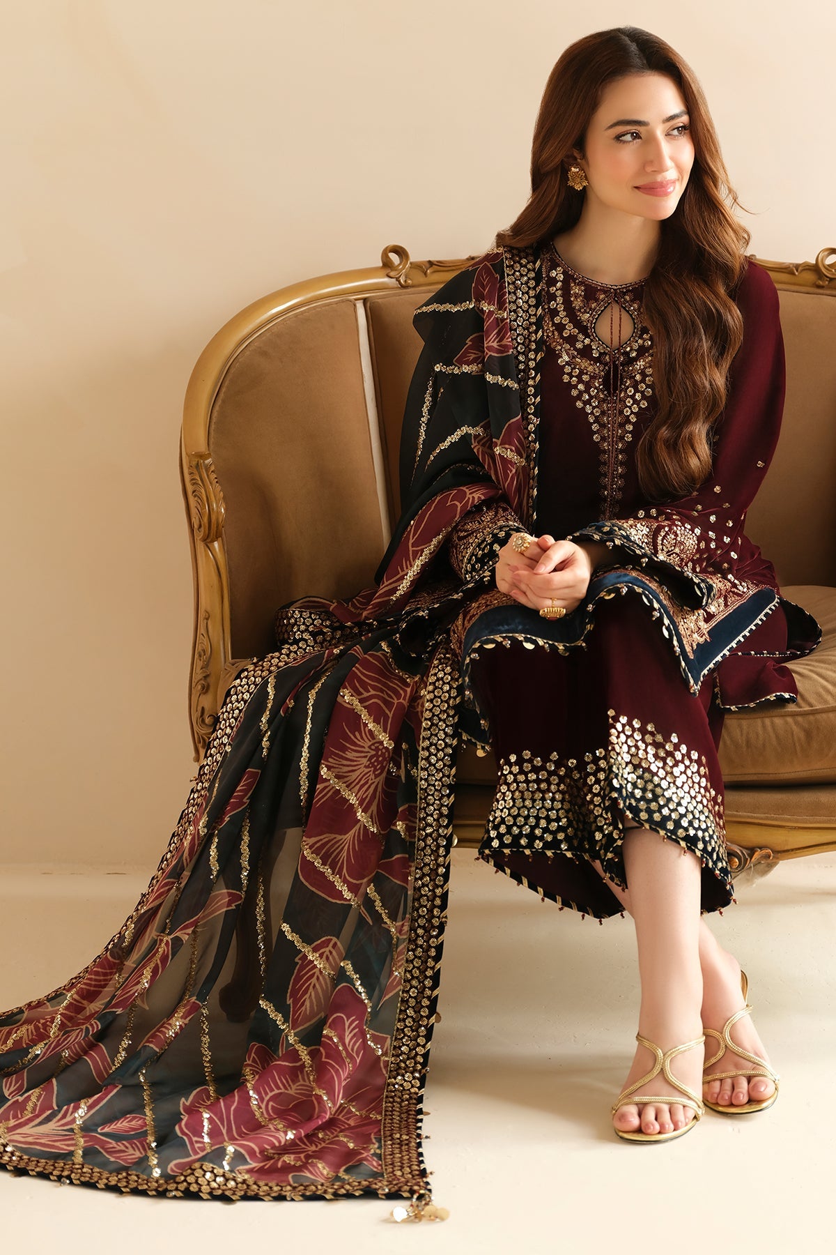 Embroidered Velvet Formal VF-2038