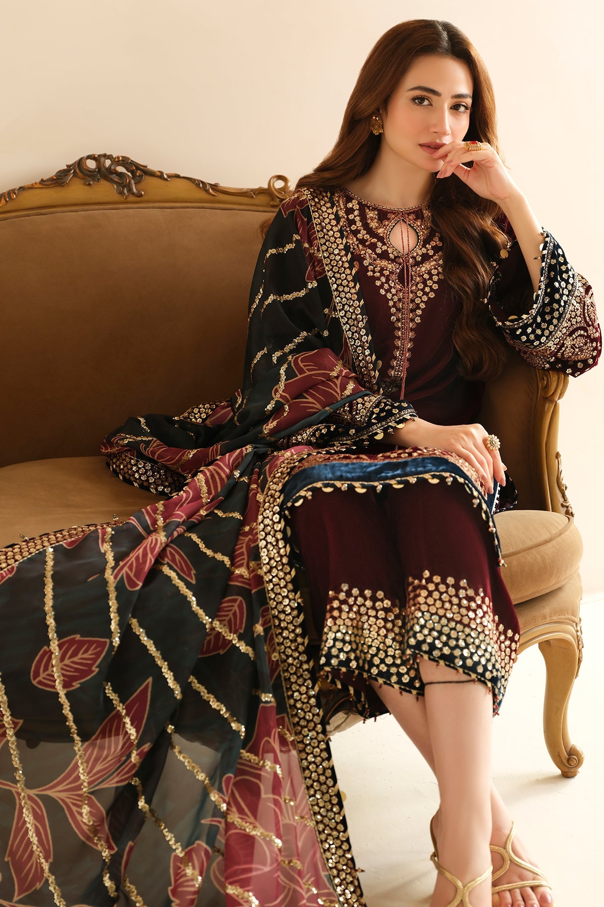 Embroidered Velvet Formal VF-2038